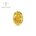 ForeverFlame  fancy yellow 1.5ct 6mm*8mm vvs Oval Cut diamond CVD CZ Moissanite haute couture ring